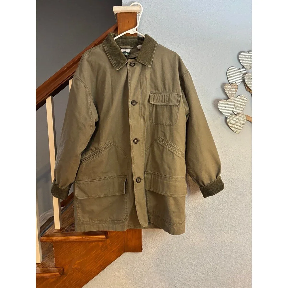 Northeast outfitters chore barn jacket coat khaki tan removable liner S